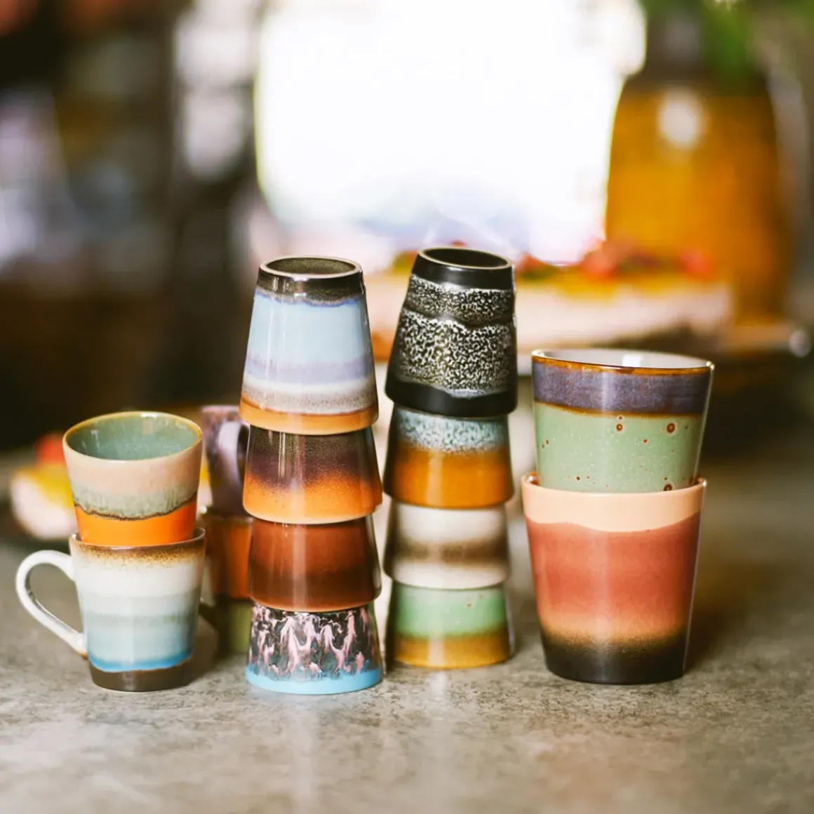 Set de 6 Mugs 70's Grounding en céramique