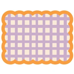 Set de table Biscotti à Carreaux - 38 cm x 48 cm - Lilas u0026 Orange