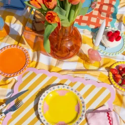 Set de table Biscotti à Rayures - 38 cm x 48 cm - Ocre u0026 Rose