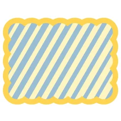 Set de table Biscotti à Rayures - 38 cm x 48 cm - Bleu u0026 Jaune