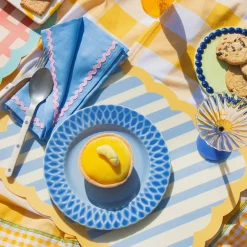 Set de table Biscotti à Rayures - 38 cm x 48 cm - Bleu u0026 Jaune