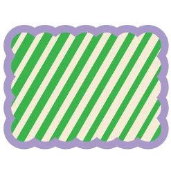 Set de table Biscotti à Rayures - 38 cm x 48 cm - Vert u0026 Violet