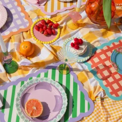 Set de table Biscotti à Rayures - 38 cm x 48 cm - Vert u0026 Violet