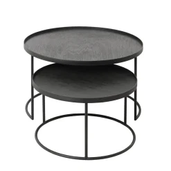 Set de 2 Tables basses pour plateaux ronds - Ø 62 cm u0026 Ø 49 cm