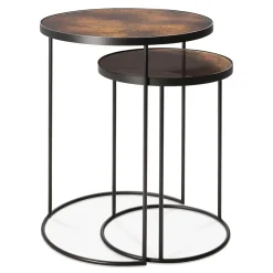 Set de 2 Tables d'appoint heavy aged Bronze