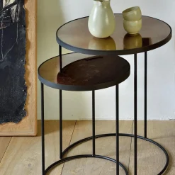 Set de 2 Tables d'appoint heavy aged Bronze