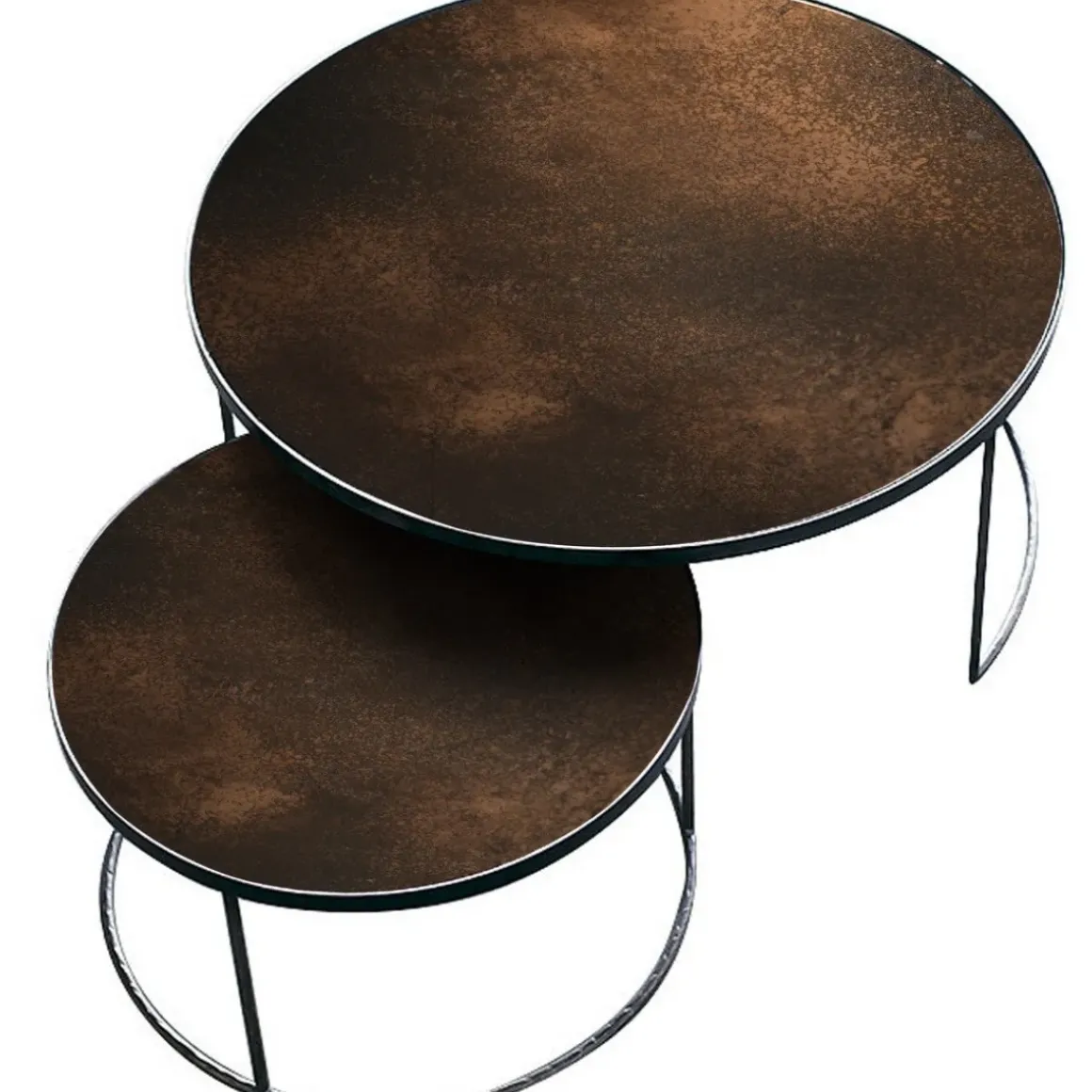 Set de 2 tables tables gigognes Nesting - Antique Bronze - Ø 92 cm