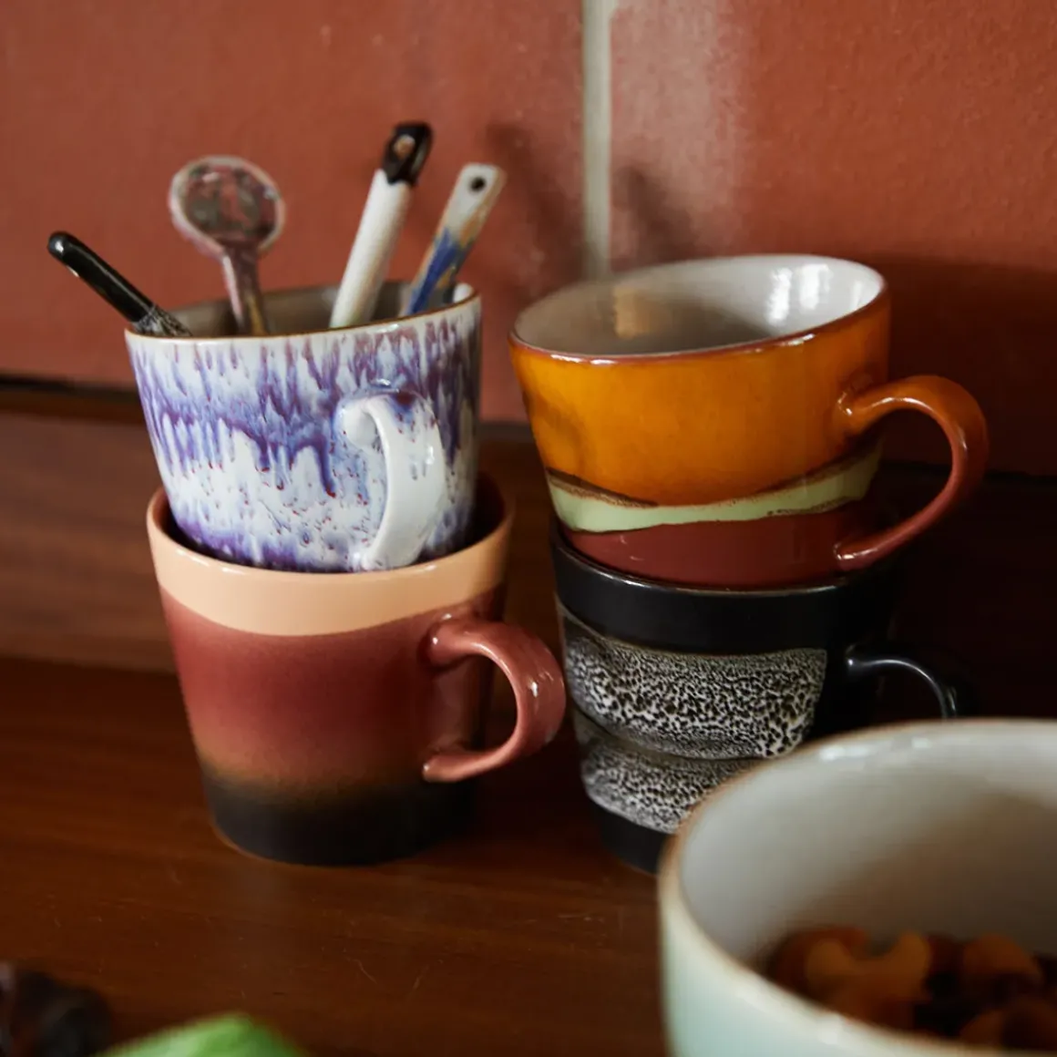 Set de 4 Tasses Americano 70's Friction en céramique