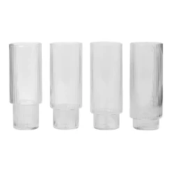 Set de 4 verres longs Ripple