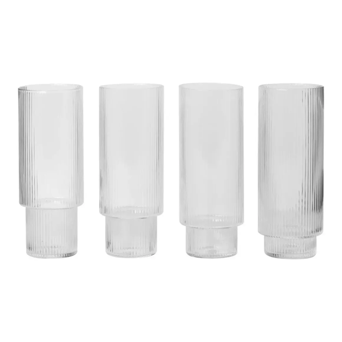 Set de 4 verres longs Ripple