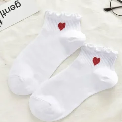 Socquettes Coeur Dentelle Blanc