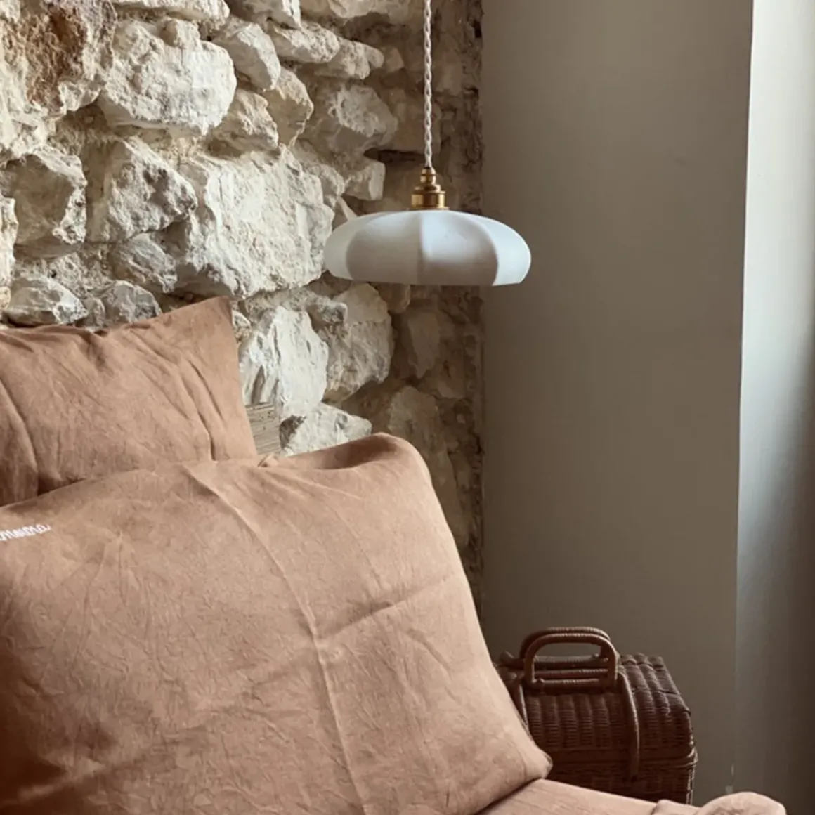 Suspension Maria en porcelaine biscuit - Ø 24 cm