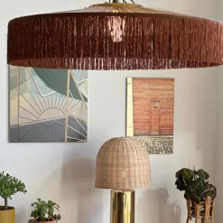 Suspension Parasol Franges - Ø 100 cm - Marron