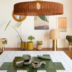 Suspension Parasol Franges - Ø 70 cm - Marron