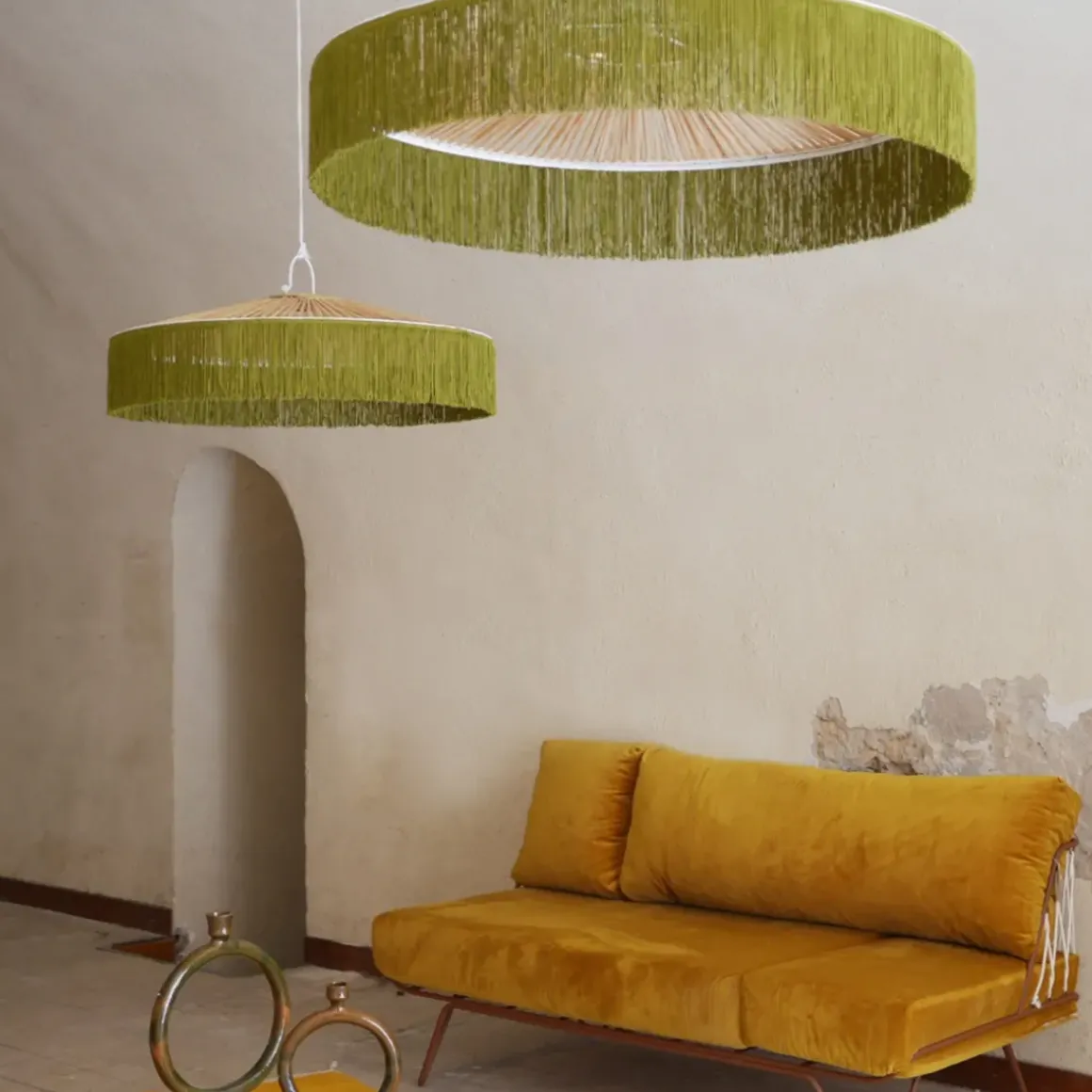 Suspension Parasol Franges - Ø 100 cm - Vert