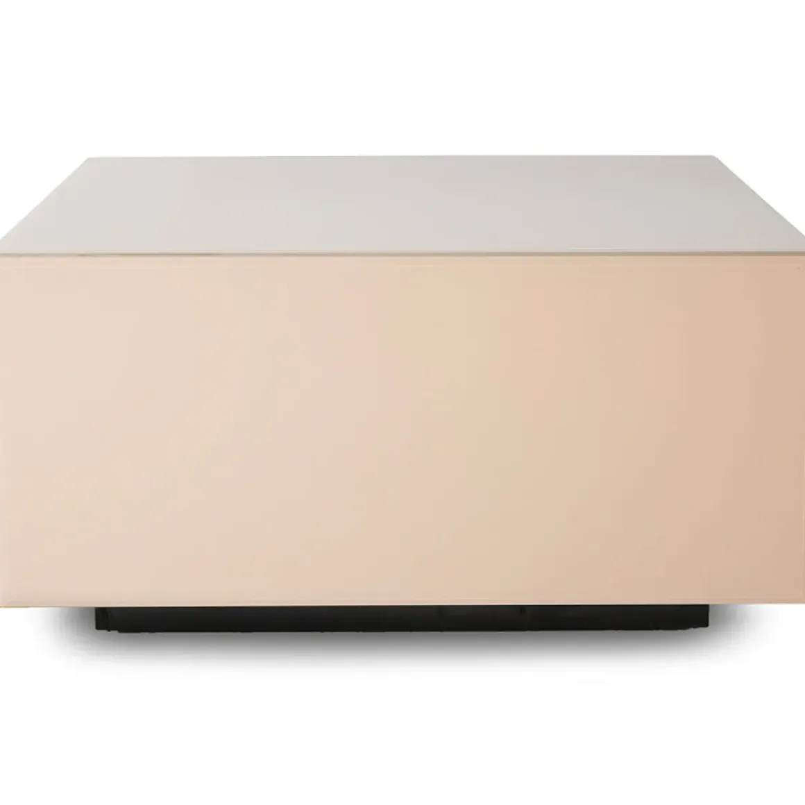 Table basse Bloc Miroir - 60 x 60 x 32 cm - Nude