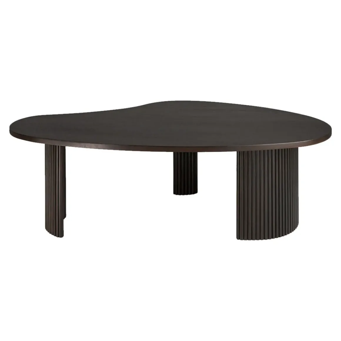 Table basse Boomerang en acajou L 85 x l 77 - Marron