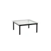Table basse Kofi Chêne Massif Noir u0026 Verre Roseau Clair - l 80 x L 80 x h 36 cm