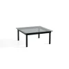 Table basse Kofi Chêne Massif Noir u0026 Verre Teinté Gris - l 80 x L 80 x h 36 cm