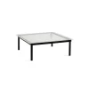 Table basse Kofi Chêne Massif Noir u0026 Verre Roseau Clair - l 100 x L 100 x h 36 cm