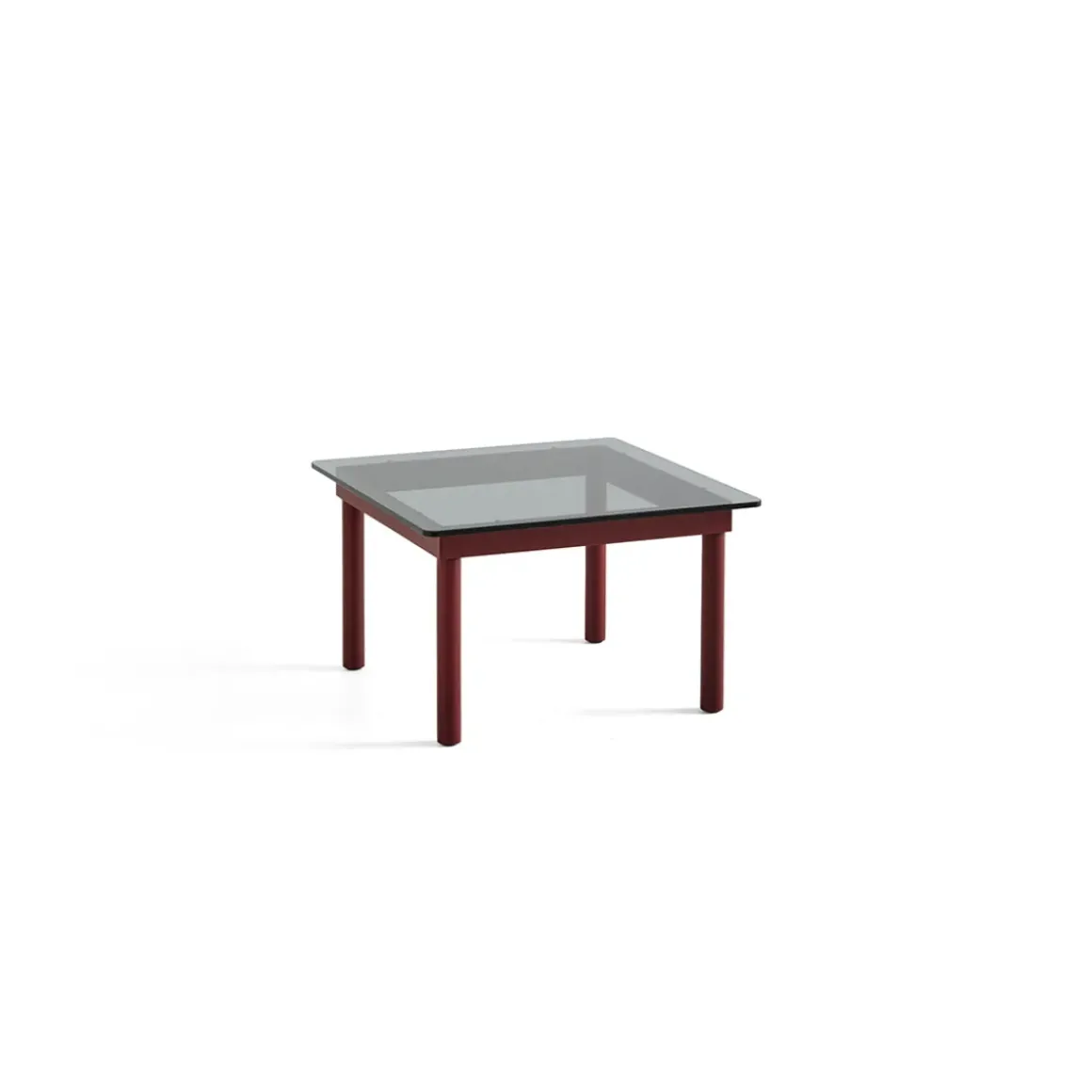 Table basse Kofi Chêne Massif Rouge Grange u0026 Verre Teinté Gris - l 60 x L 60 x h 36 cm