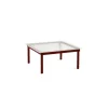 Table basse Kofi Chêne Massif Rouge Grange u0026 Verre Roseau Transparent - l 80 x L 80 x h 36 cm