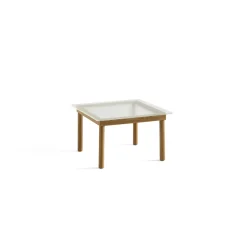 Table basse Kofi Chêne Massif u0026 Verre Roseau Transparent - l 60 x L 60 x h 36 cm