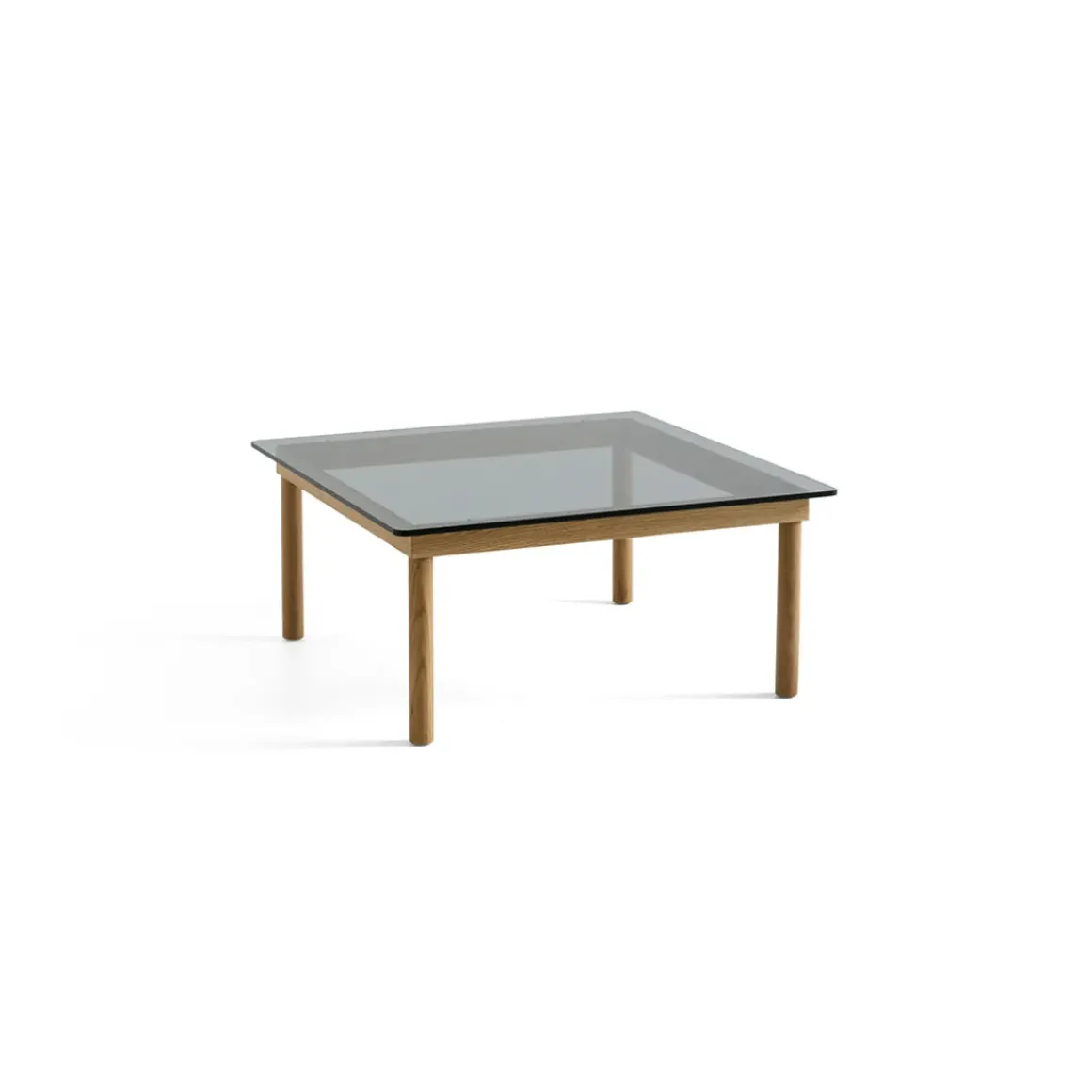 Table basse Kofi Chêne Massif u0026 Verre Teinté Gris - l 80 x L 80 x h 36 cm