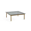 Table basse Kofi Chêne Massif u0026 Verre Teinté Gris - l 100 x L 100 x h 36 cm