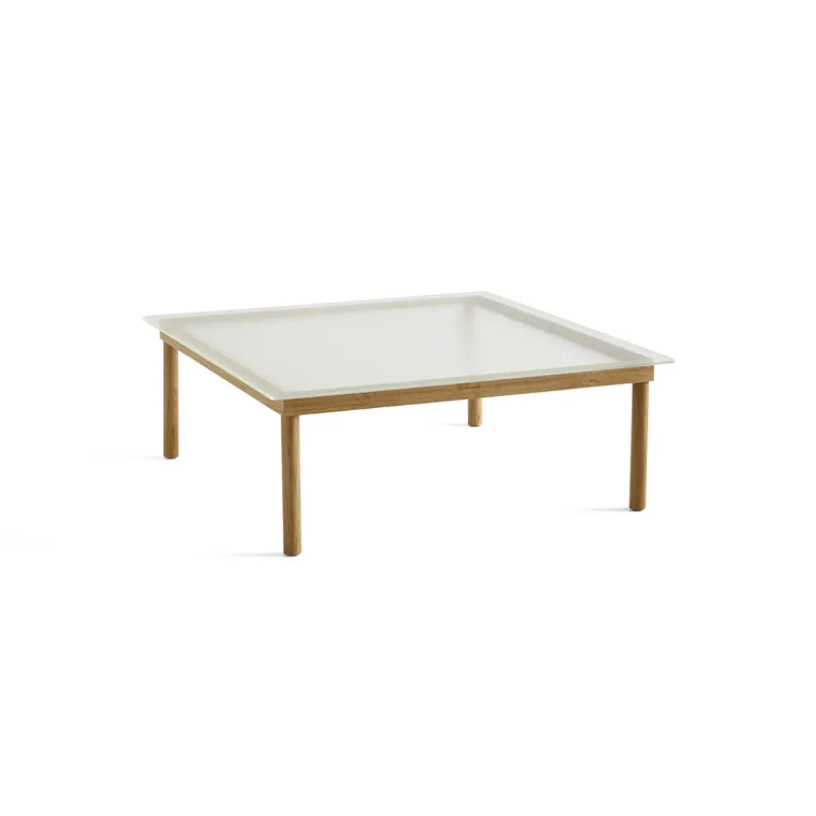 Table basse Kofi Chêne Massif u0026 Verre Roseau Transparent - l 100 x L 100 x h 36 cm