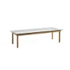 Table basse Kofi Chêne Massif u0026 Verre Clair - l 140 x L 50 x h 36 cm