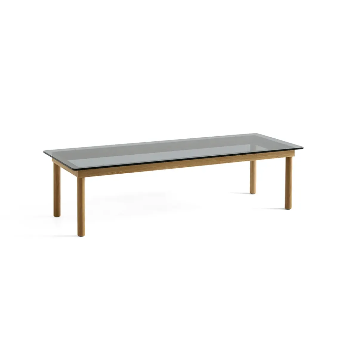 Table basse Kofi Chêne Massif u0026 Verre Teinté Gris - l 140 x L 50 x h 36 cm