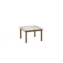 Table basse Kofi Noyer Massif u0026 Verre Roseau Transparent - l 60 x L 60 x h 36 cm