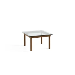 Table basse Kofi Noyer Massif u0026 Verre Clair - l 60 x L 60 x h 36 cm