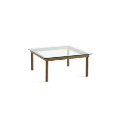 Table basse Kofi Noyer Massif u0026 Verre Clair - l 80 x L 80 x h 36 cm