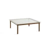 Table basse Kofi Noyer Massif u0026 Verre Roseau Transparent - l 100 x L 100 x h 36 cm