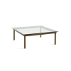 Table basse Kofi Noyer Massif u0026 Verre Clair - l 100 x L 100 x h 36 cm