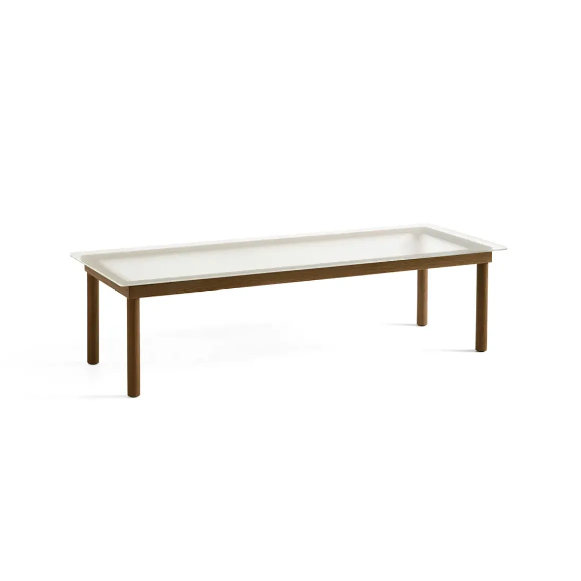 Table basse Kofi Noyer Massif u0026 Verre Roseau Transparent - l 140 x L 50 x h 36 cm