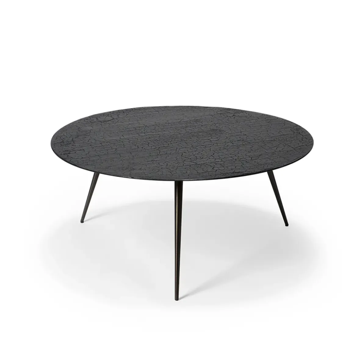 Table basse Luna en mineaux - noir - Ø 80 x h 35 cm