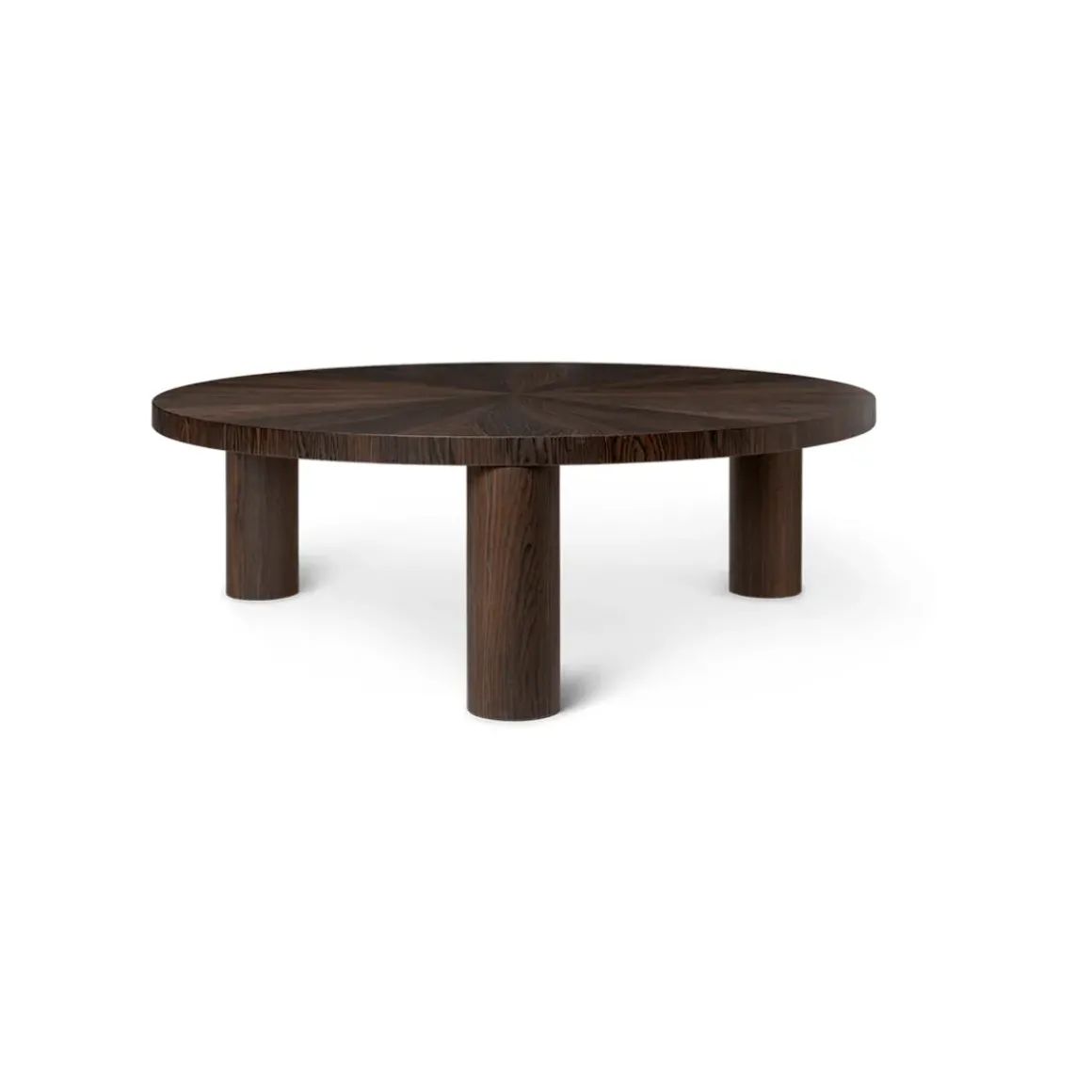 Table basse Post Coffee en Chêne fumé - Ø 100 x H 33 cm
