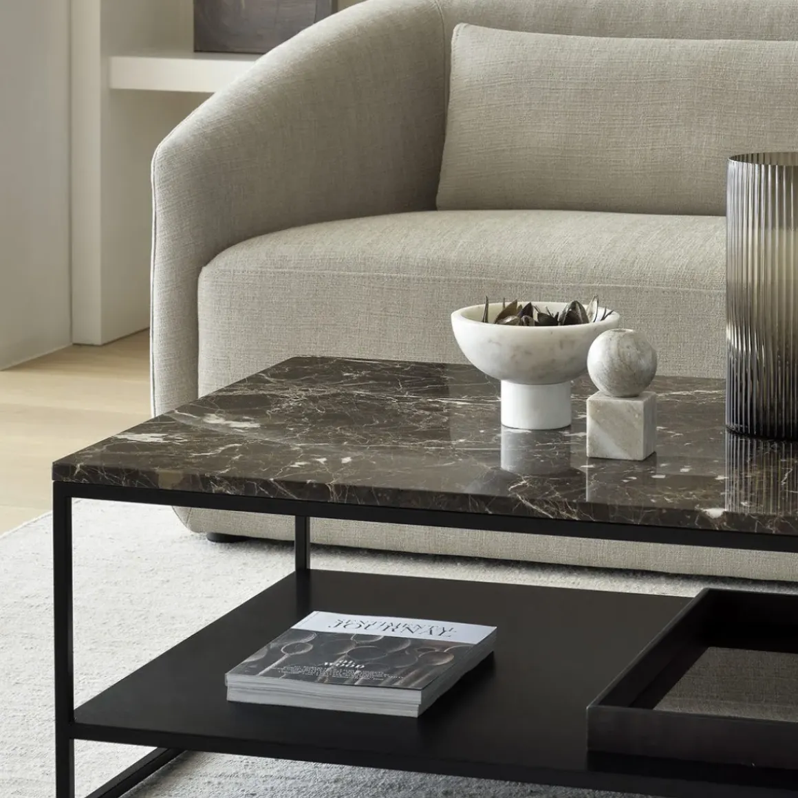 Table basse stone en marbre - Marron