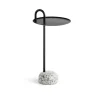 Table d'appoint Bowler en acier et granit - Noir