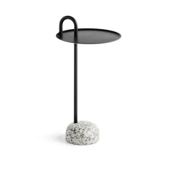 Table d'appoint Bowler en acier et granit - Noir