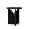 Table d'appoint Fin en teck noir verni - Ø 50 cm