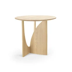 Table d'appoint Geometric chêne verni - Ø 51 x h 50 cm