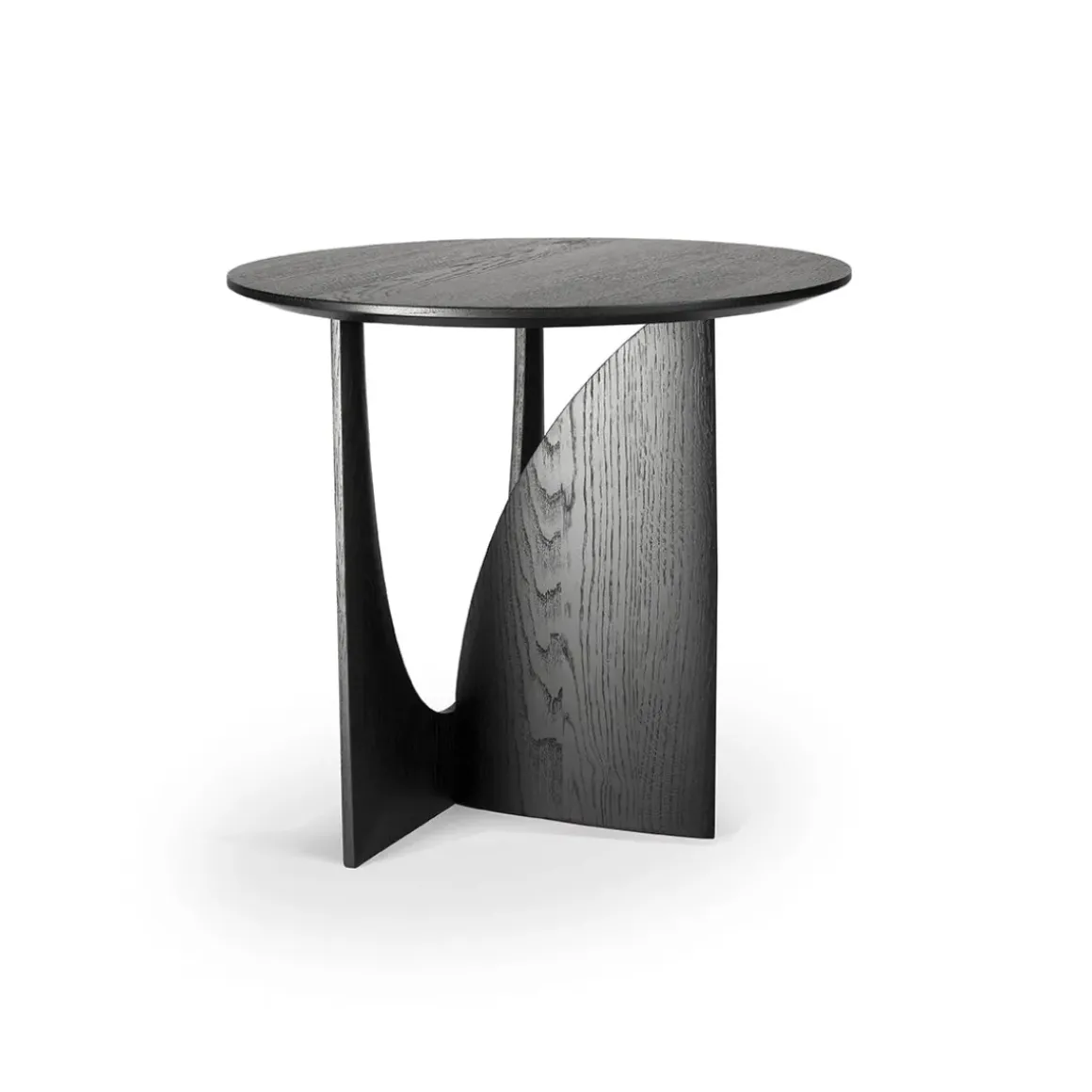 Table d'appoint Geometric en chêne noir verni - Ø 51 x h 50 cm