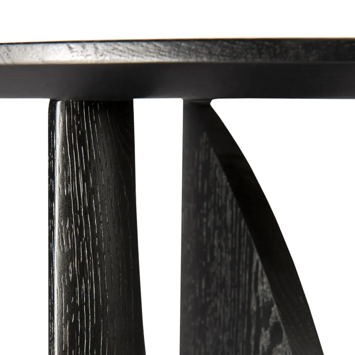 Table d'appoint Geometric en chêne noir verni - Ø 51 x h 50 cm