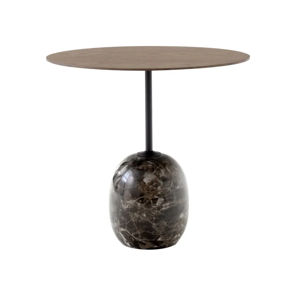 Table d'appoint Lato LN9 Noyer / Marbre Emparador - Ø 50 cm