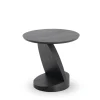 Table d'appoint Oblic en teck noir verni - Ø 52 cm