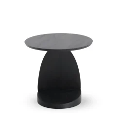 Table d'appoint Oblic en teck noir verni - Ø 52 cm